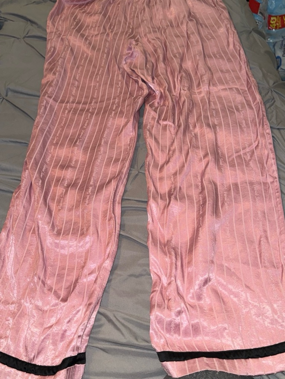 Victoria's Secret Rose Pink Satin Wide-Leg Lounge Pants